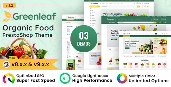 Greenleaf  - Organic Food Store Prestashop Responsive Theme
