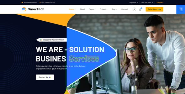 SnowTech-It Solution & Business PSD Template.