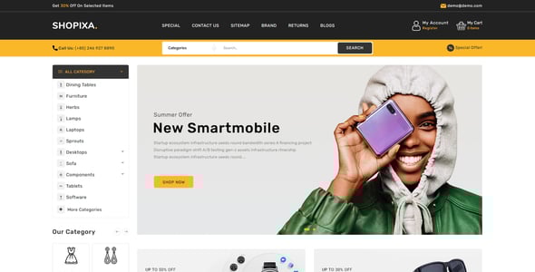 Shopixa - Premium Electronics OpenCart Store