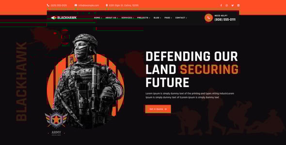 BlackHawak - Military Service React Template