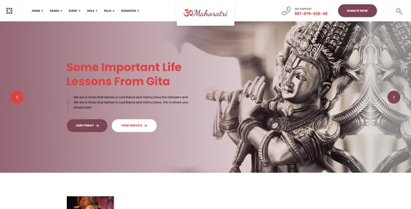 Maharatri - Hindu Temple PSD Template