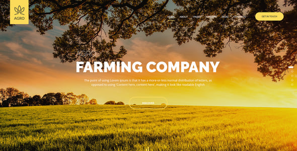 Agro - Agriculture & Organic Food HTML Template Pack