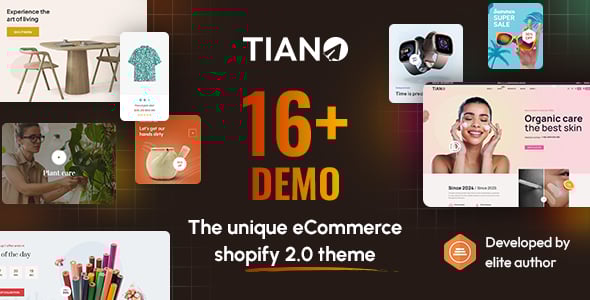 Tiano - Unique Multipurpose eCommerce Shopify Theme