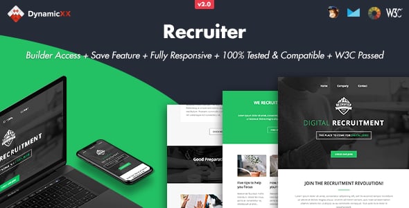 Recruiter - Responsive Email + Online Builder
