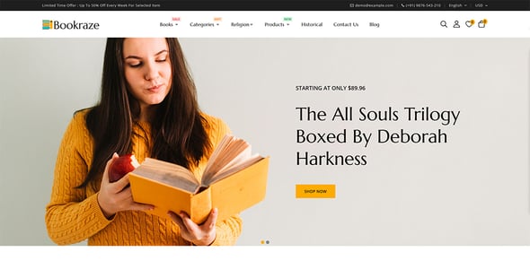 Bookraze - Books and Stationery Store Prestashop Responsive Theme