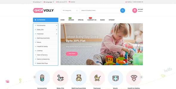 ShopVolly  - Multipurpose OpenCart 3 Theme For Kids & Toys