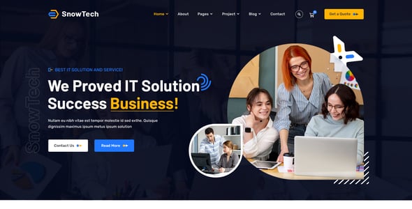 SnowTech-It Solution & Business PSD Template.