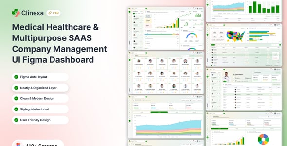 Clinexa – Medical & Healthcare Management Dashboard Figma UI Kit