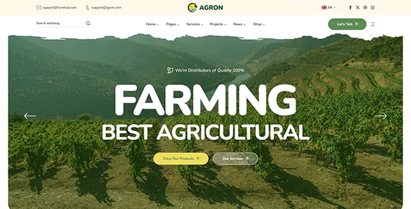 Agron - Agriculture & Organic Farm WordPress Theme