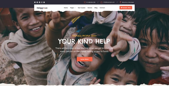 Helpgrove - PSD Template for Charity