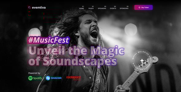 Eventiva - Music & Bands Bootstrap 5 HTML Events Landing Page Template for DJ Live Concert Festivals