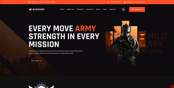 BlackHawak - Military Service React Template