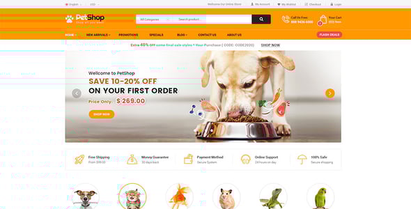 PetShop - Responsive Pet Store OpenCart 3 Theme