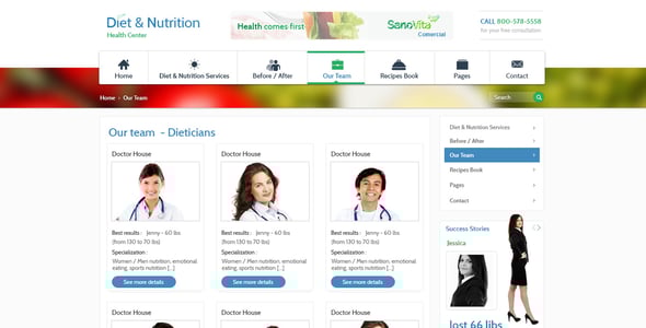 Diet & Nutrition Health Center – PSD Template
