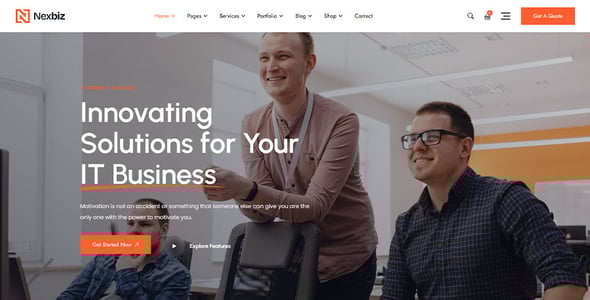 Nexbiz - IT Business and Services WordPress Theme