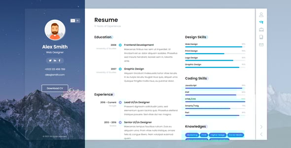 CVup Resume / CV / vCard Template