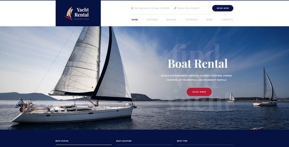 Yacht Rental | Boat Service PSD Template