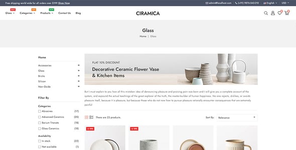 Ciramica - Ceramics and Home Decor Store Prestashop Responsive Theme