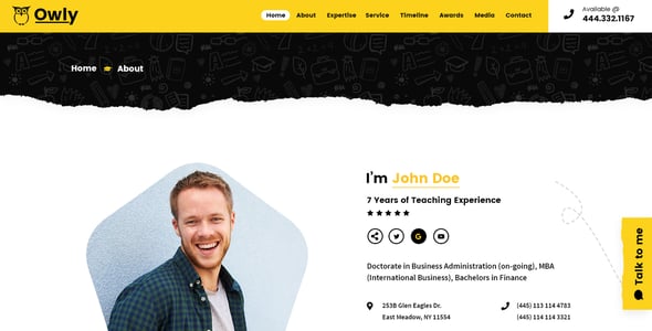 Owly | Tutor PSD Template