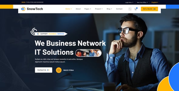 SnowTech-It Solution & Business PSD Template.