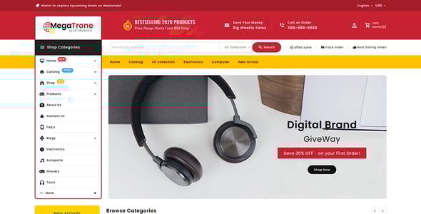 MegaTrone - OpenCart Multi-Purpose Responsive Theme