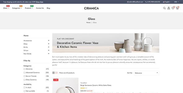 Ciramica - Ceramics and Home Decor Store Prestashop Responsive Theme