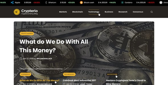 Crypterio - NFT and Crypto Landing Page WordPress Theme