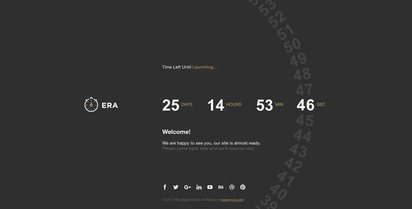 ERA - Animated Coming Soon Countdown Template
