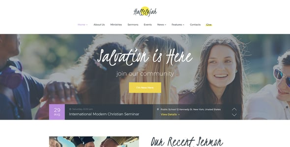 Hallelujah | Religion & Church Charity WordPress Theme