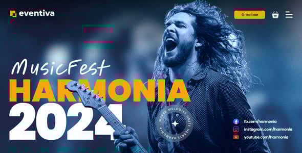 Eventiva - Music & Bands Bootstrap 5 HTML Events Landing Page Template for DJ Live Concert Festivals