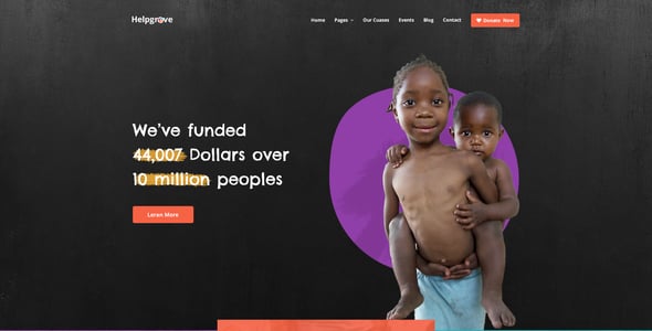 Helpgrove - PSD Template for Charity