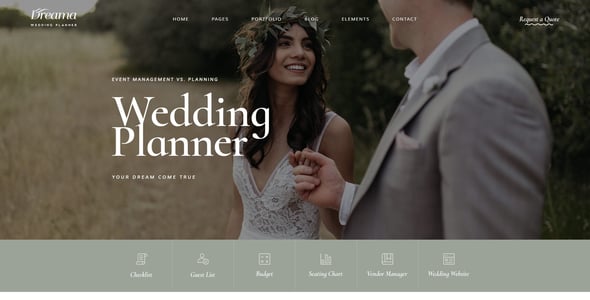 Dreama - Engagement & Wedding Planner WordPress Theme