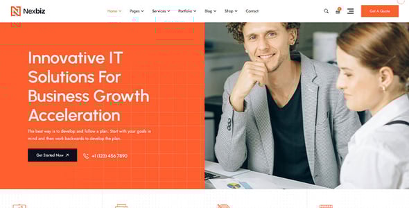 Nexbiz - IT Business and Services WordPress Theme