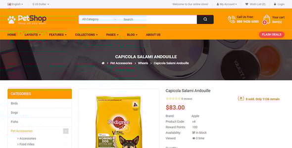 PetShop - Responsive Pet Store OpenCart 3 Theme