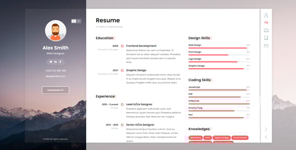 CVup Resume / CV / vCard Template