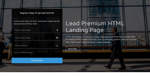 LEAD - Multipurpose Responsive HTML Landing Page