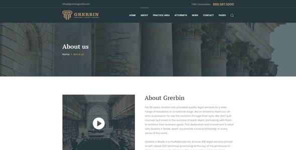 Grerbin- Law Firm and Attorney PSD Template