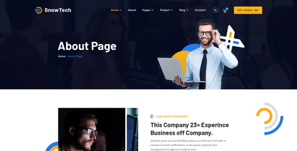 SnowTech-It Solution & Business PSD Template.