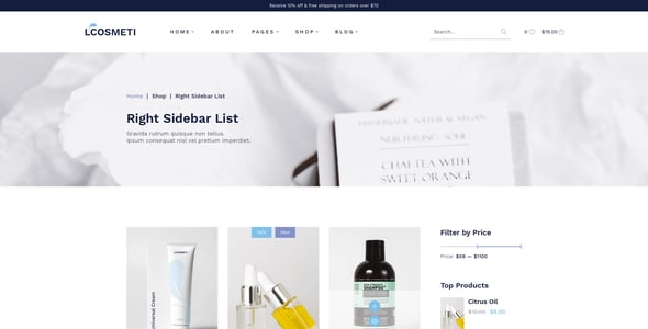 L'cosmeti – eCommerce Beauty Shop Template for XD