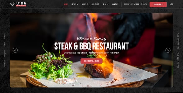 FLAVOURY - Restaurant / Steakhouse PSD Template