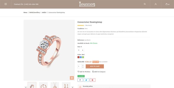 Jouxton - Modern Jewellery Store Prestashop 1.7 & 8.x Responsive Theme