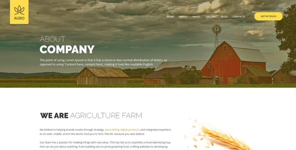 Agro - Agriculture & Organic Food HTML Template Pack