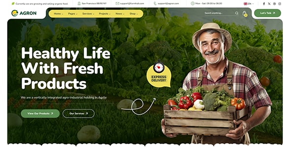 Agron - Agriculture & Organic Farm WordPress Theme