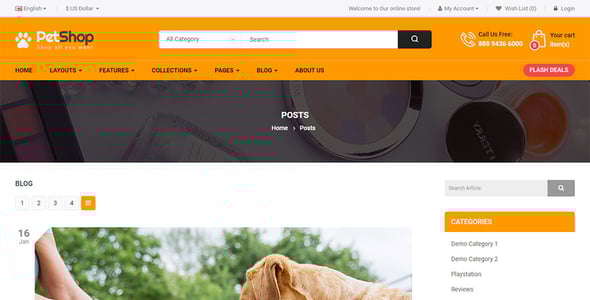 PetShop - Responsive Pet Store OpenCart 3 Theme
