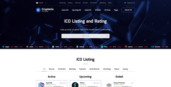 Crypterio - NFT and Crypto Landing Page WordPress Theme