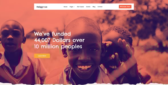 Helpgrove - PSD Template for Charity