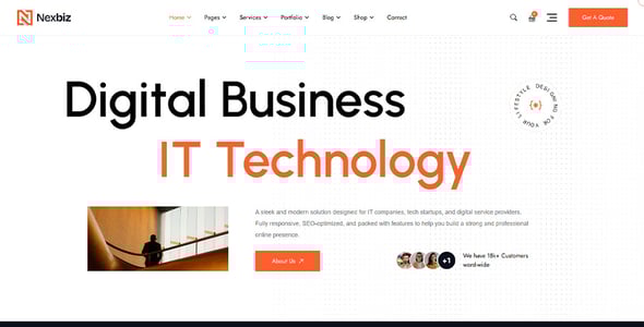 Nexbiz - IT Business and Services WordPress Theme
