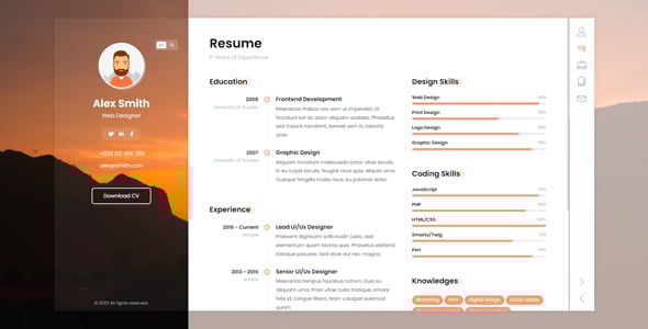 CVup Resume / CV / vCard Template