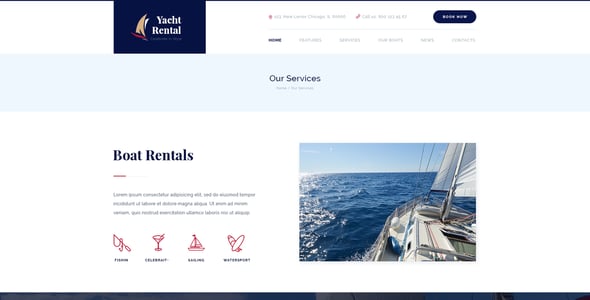 Yacht Rental | Boat Service PSD Template