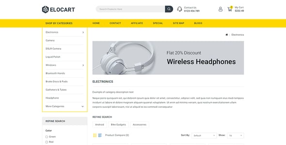 Elocart - Electronics & Tools & Furniture Store OpenCart 3 Responsive Theme